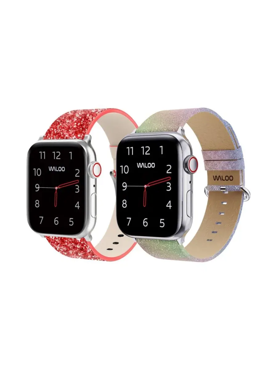 2 шт. ремешок для Apple Watch Waloo Leather Bling и Shiny Brilliance