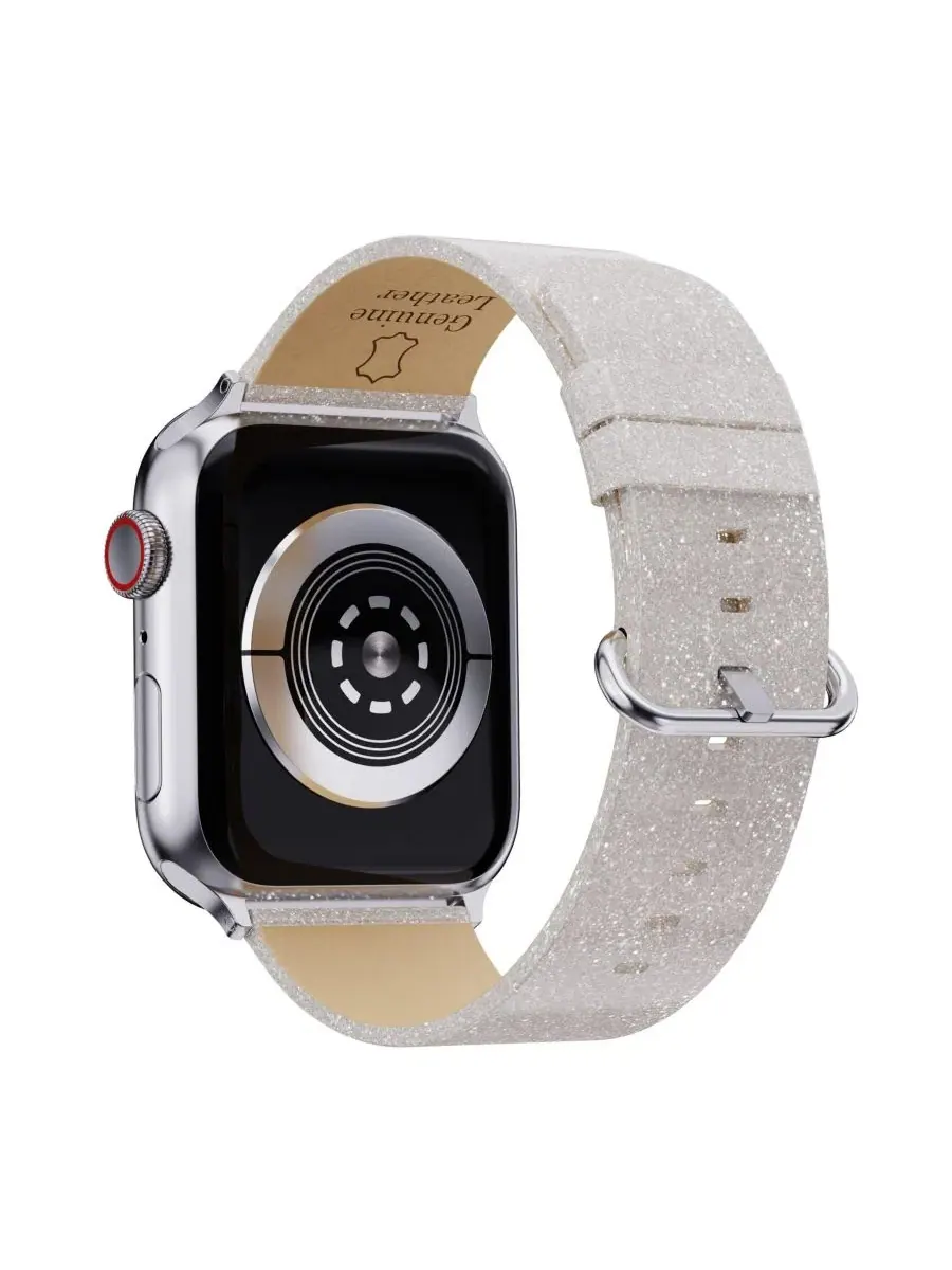 Комплект ремешков для Apple Watch, с блестками, Leather Bling & Shiny Brilliance Waloo — изображение 6 из 6, синий белый