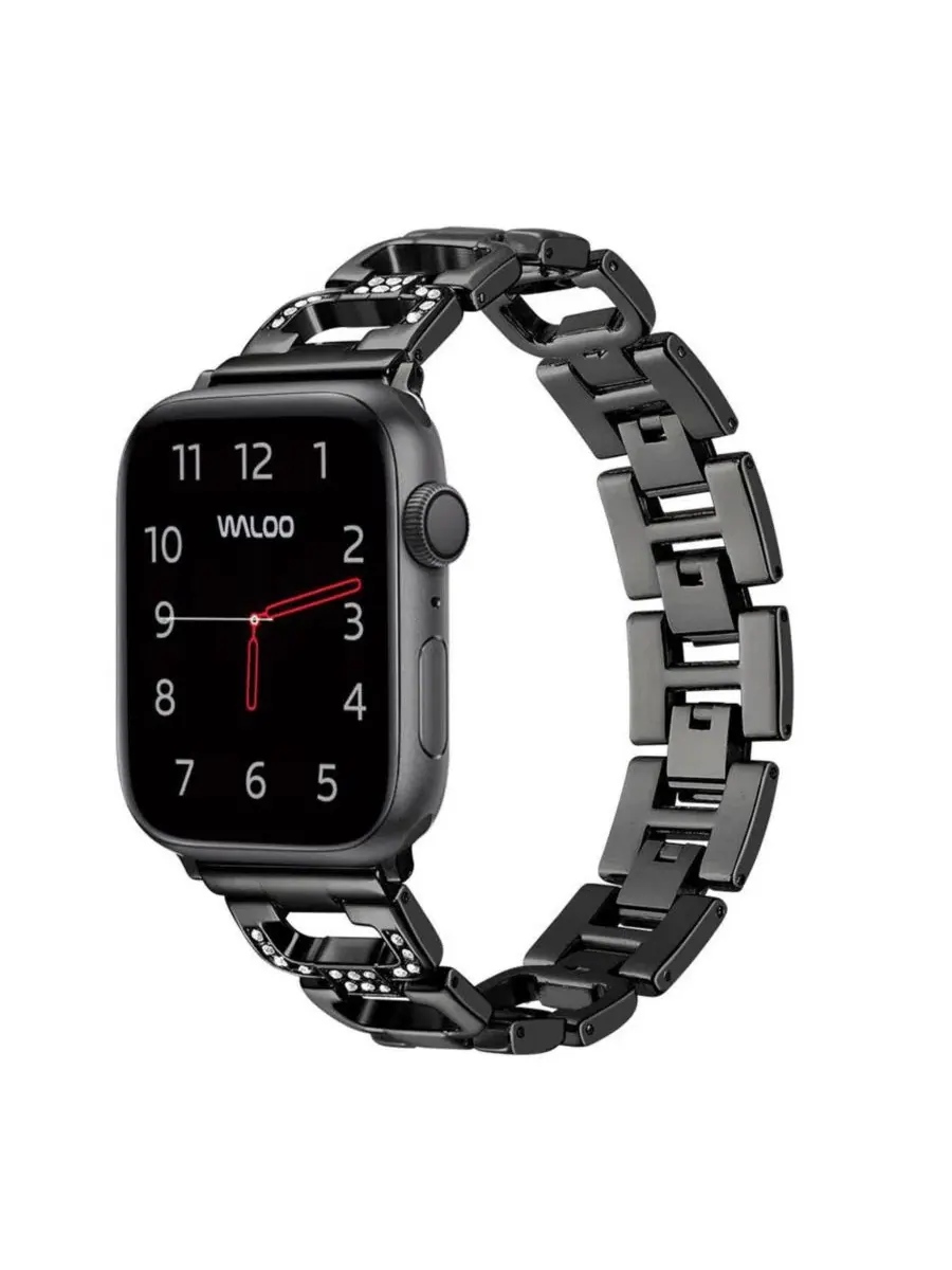 Ремешок для Apple Watch с кристаллами Diamond Rhinestone Waloo — изображение 1 из 4, черный