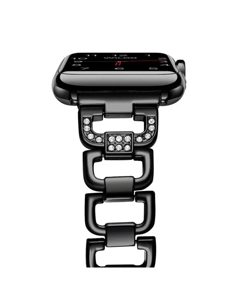 Ремешок для Apple Watch с кристаллами Diamond Rhinestone Waloo — изображение 3 из 4, черный