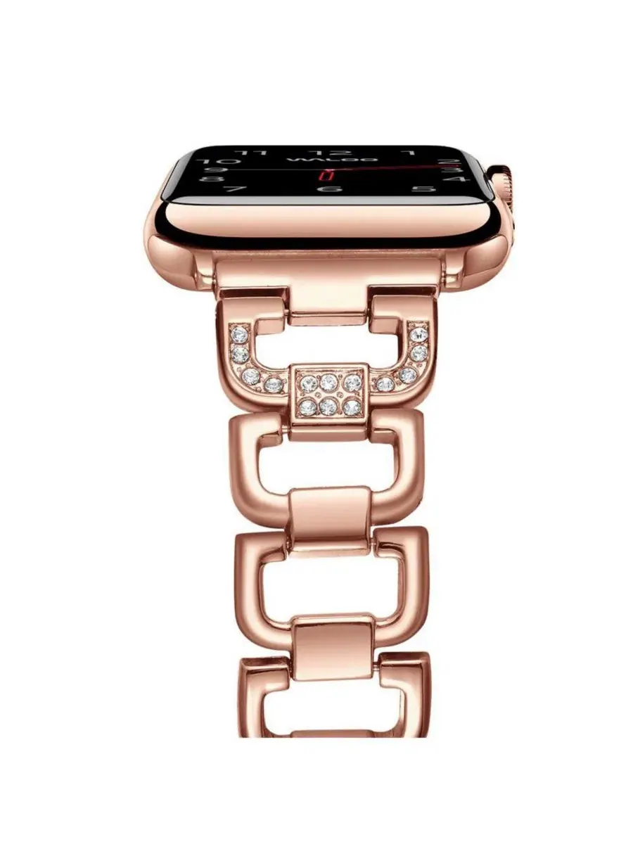 Ремешок для Apple Watch Diamond Rhinestone Waloo — изображение 3 из 4, розовый золотистый
