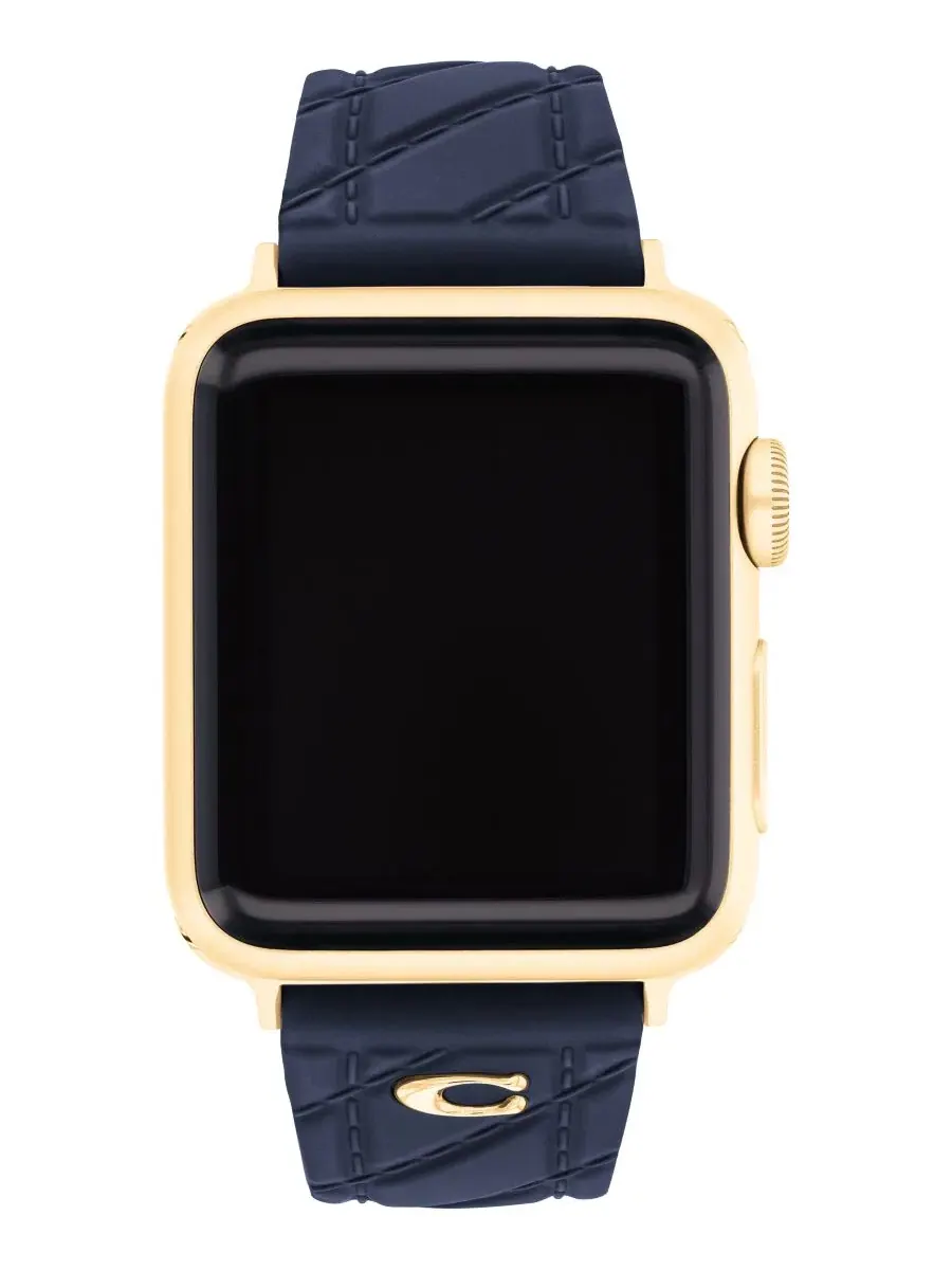Ремешок для Apple Watch из силикона Navy, 38/40/41 мм COACH — изображение 1 из 5, темно-синий
