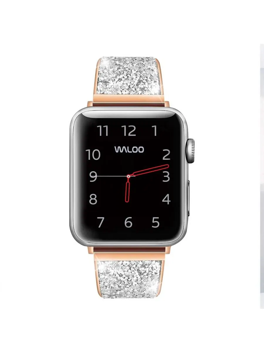 Браслет-ремешок для Apple Watch Diamond Studded Bracelet Waloo — изображение 2 из 5, розовый золотистый