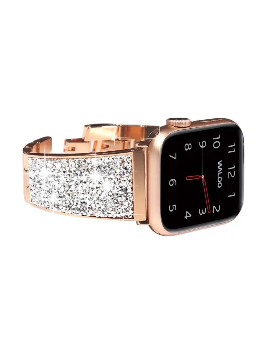 Браслет-ремешок для Apple Watch Diamond Studded Bracelet Waloo — изображение 3 из 5, розовый золотистый