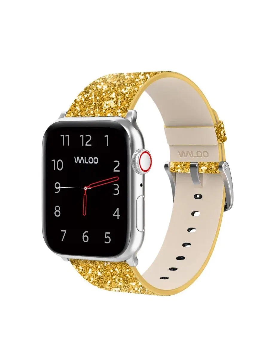 Ремешок для Apple Watch Leather Bling с блестками, из натуральной кожи Waloo