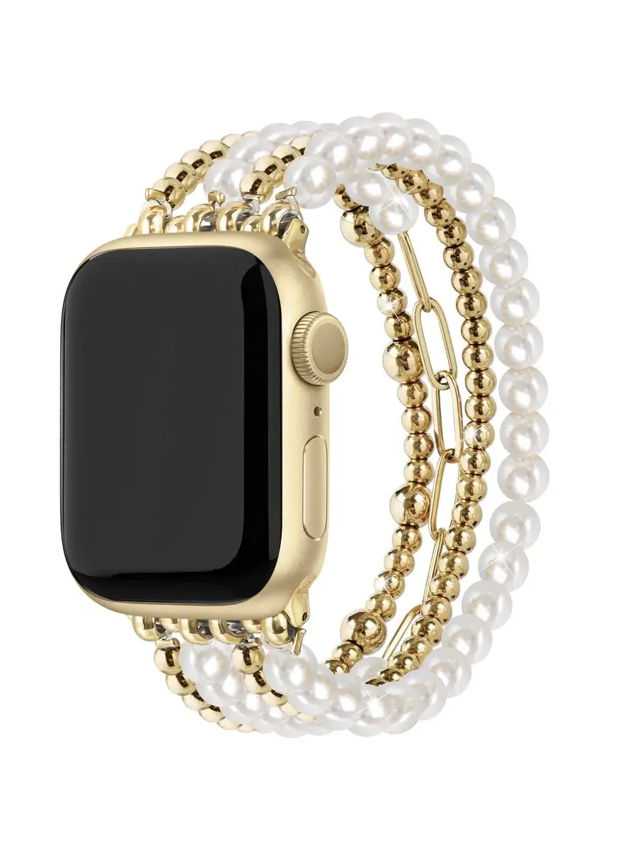 Браслет с жемчугом и бусинами для Apple Watch Posh Tech — изображение 2 из 4, золото