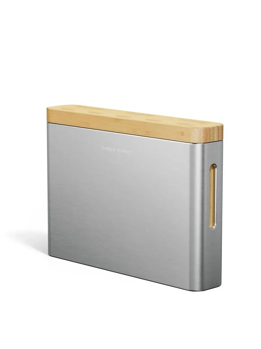 Стальная подставка для ножей 15 см, аксессуар для посудомоечной машины Simplehuman, матовая — без цвета