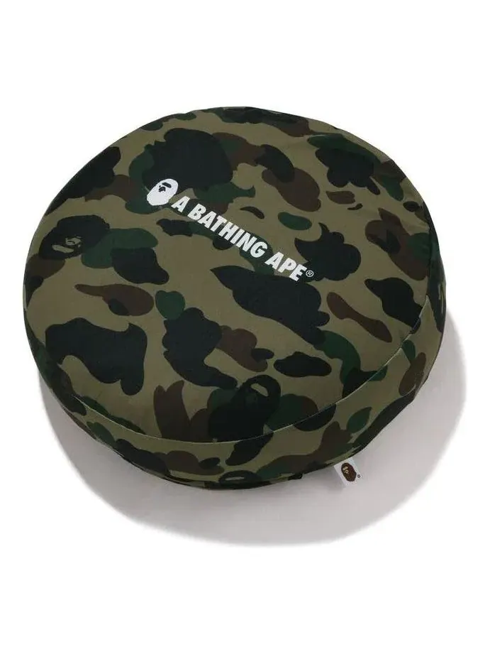 Подушка с пушистыми бусинами "A Bathing Ape 1st Camo Circle" 'Green' 1J30-192-013-GRN — изображение 2 из 2, зеленый