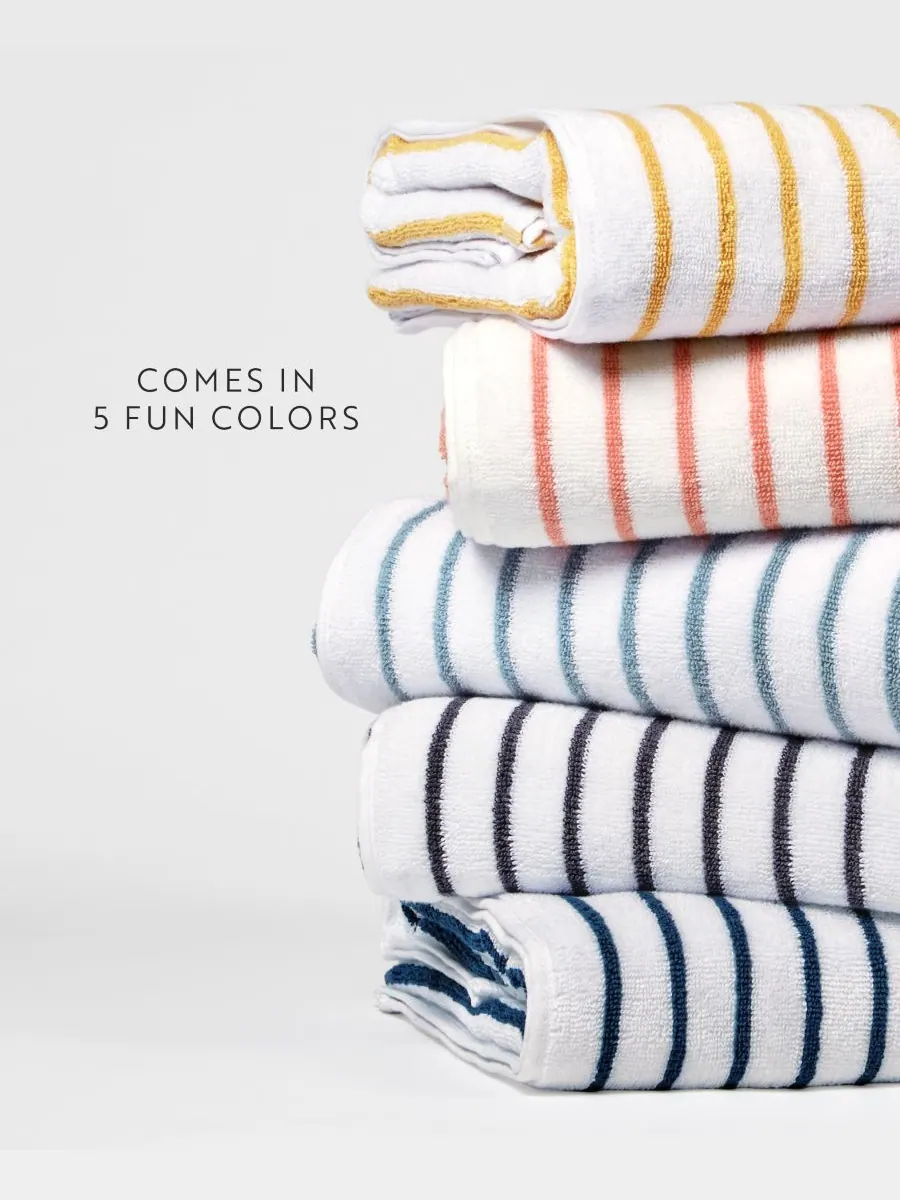 Набор хлопковых пляжных полотенец Cabana Stripe, 76,6 см x 182 см Ienjoy Home — изображение 7 из 9, серый