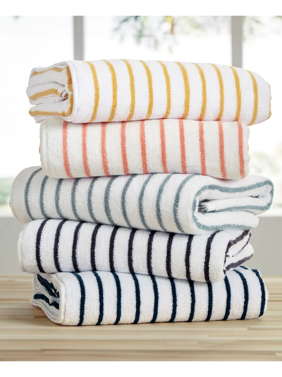 Набор хлопковых пляжных полотенец Cabana Stripe, 76,6 см x 182 см Ienjoy Home — изображение 9 из 9, серый