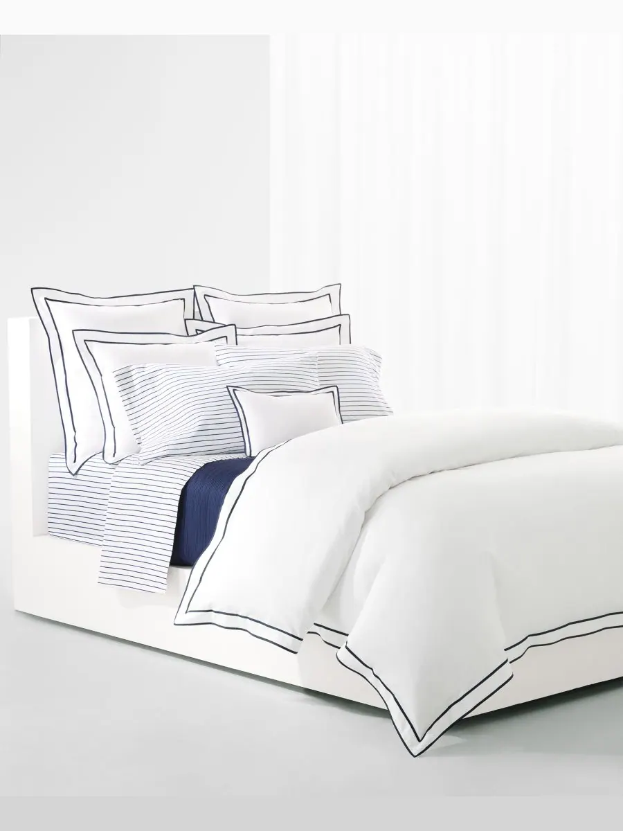 Комплект постельного белья Spencer Stripe, размер King Lauren Ralph Lauren — изображение 2 из 6, темно-синий
