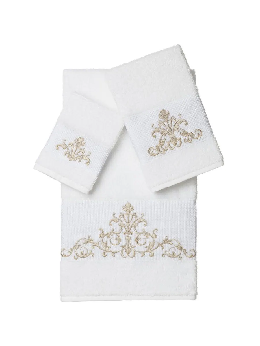 Алый набор из 3 полотенец с декором Linum Home