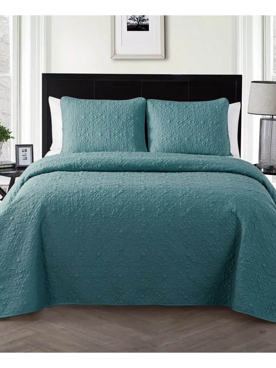 Комплект постельного белья Caroline Embossed из 3 предметов, размер Full/Queen Vcny Home, шалфейный
