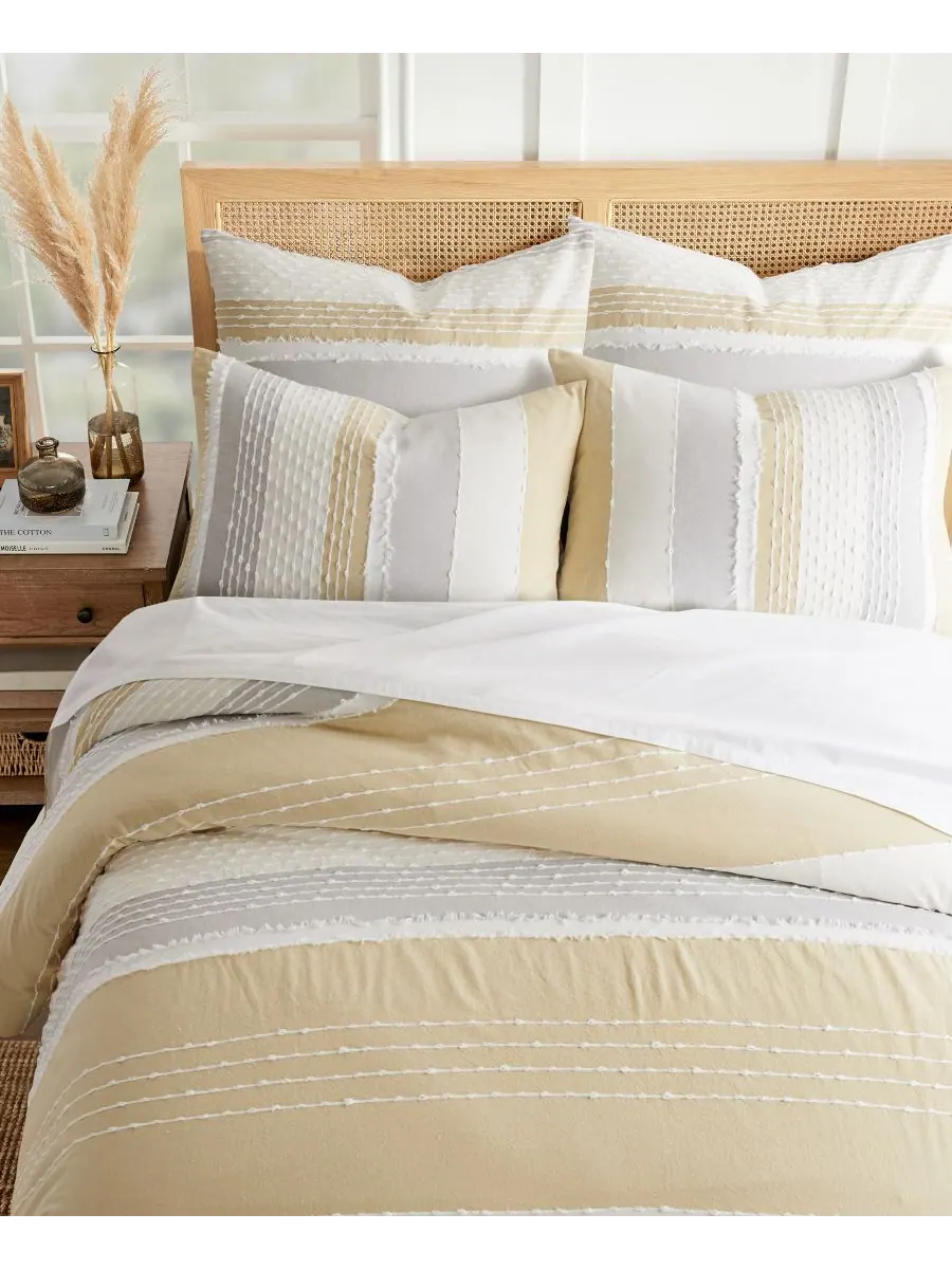 Комплект постельного белья santander textured из 3 предметов, размер full/queen. Levtex — изображение 6 из 6, охристый