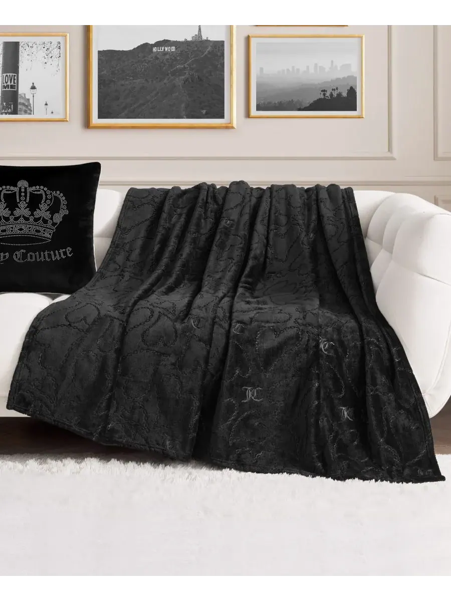 Мягкий плед большого размера с рельефным рисунком, 152 x 178 см Juicy Couture