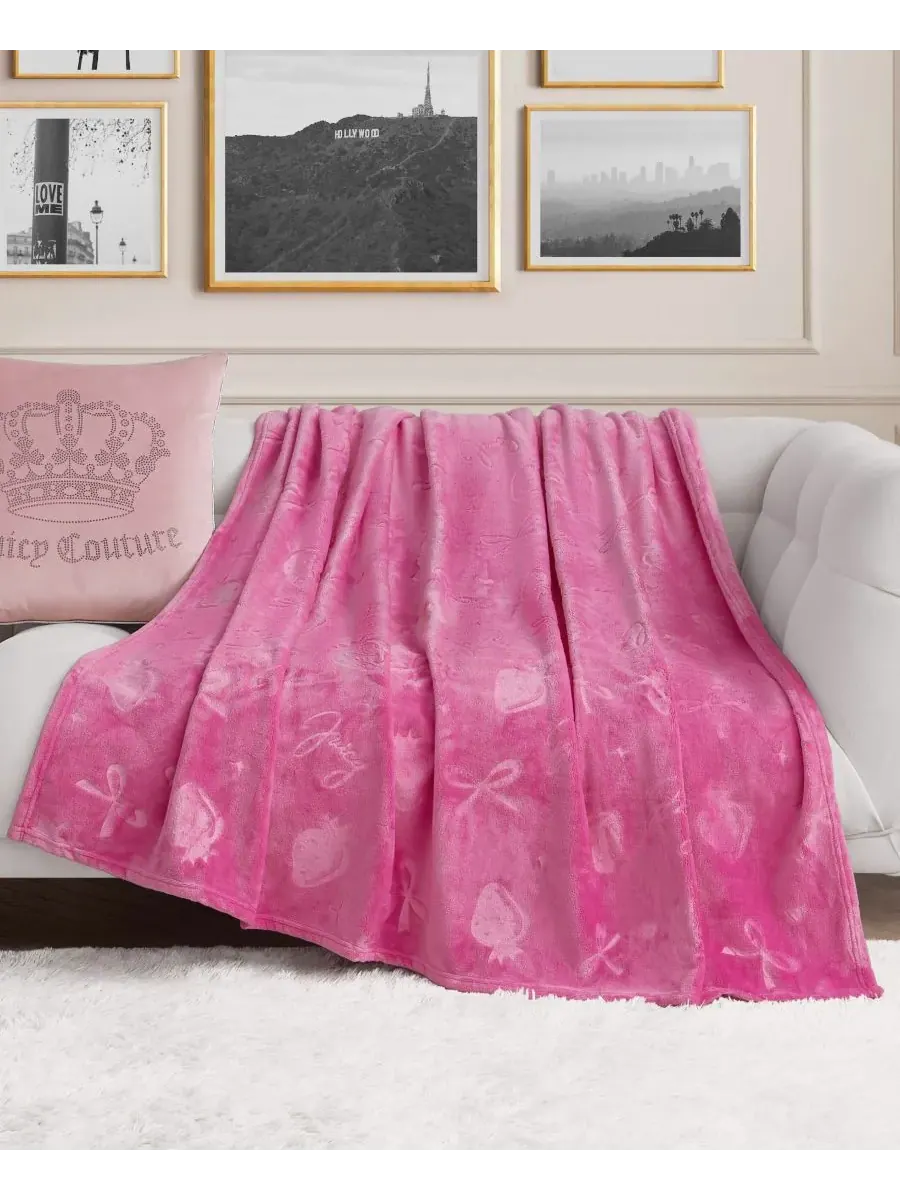Мягкий плед большого размера с рельефным рисунком, 152 x 178 см Juicy Couture