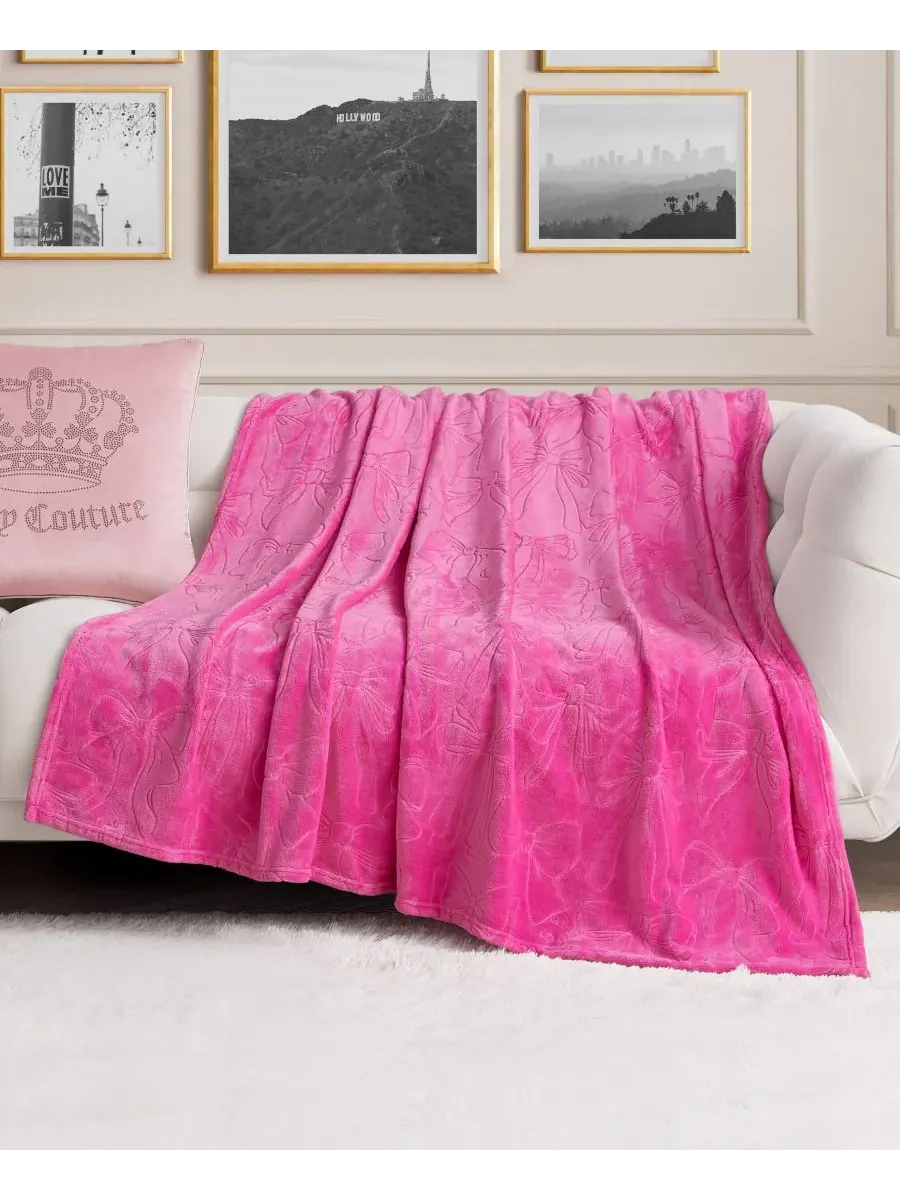 Мягкий плед большого размера с рельефным рисунком, 152 x 178 см Juicy Couture