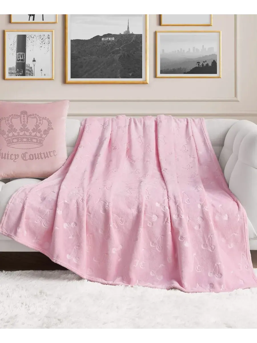 Мягкий плед большого размера с рельефным рисунком, 152 x 178 см Juicy Couture