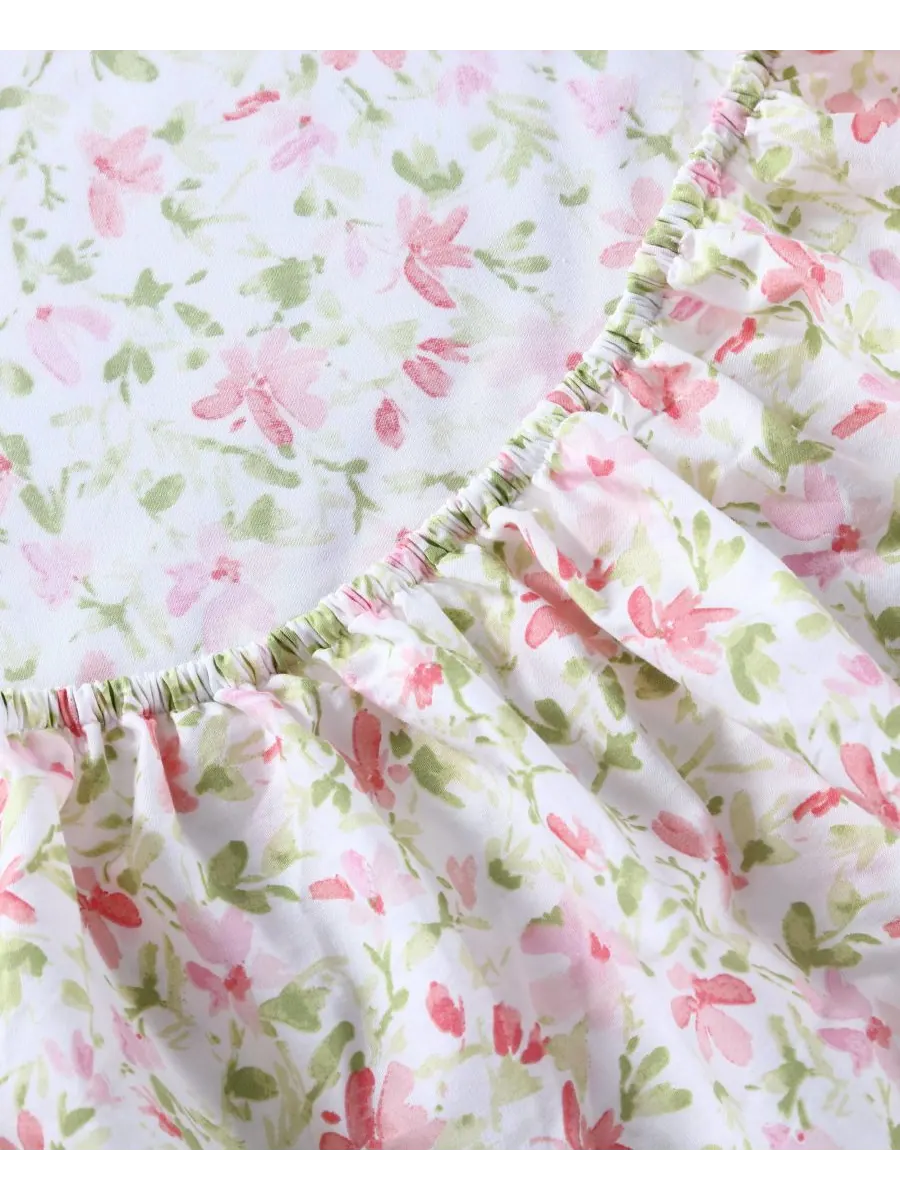 Комплект постельного белья из хлопкового перкаля, 4 предмета, размер King Laura Ashley — изображение 5 из 10, розовый