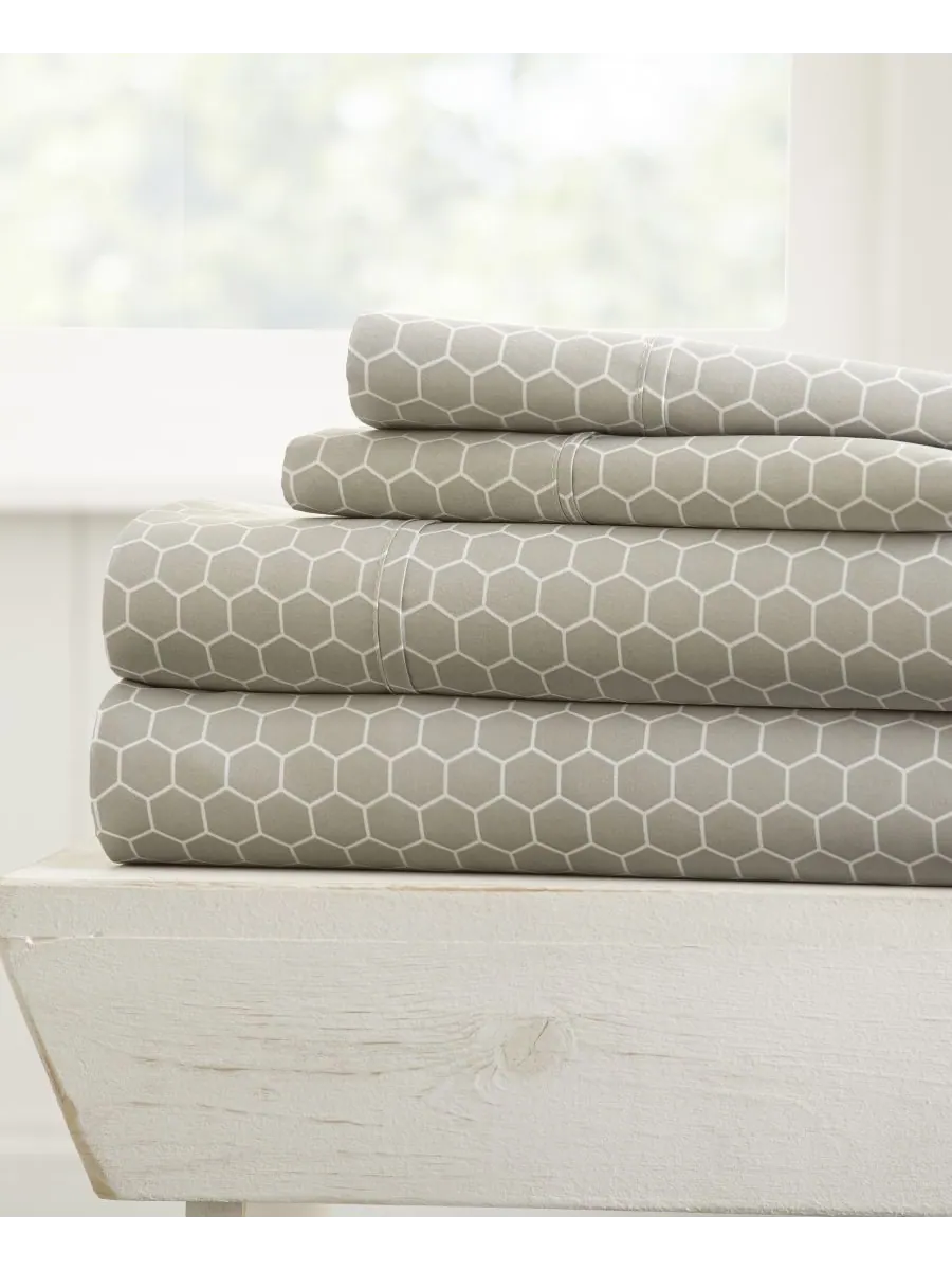 Комплект постельного белья Farmhouse Chic Premium Ultra Soft Pattern из 4 предметов, размер King