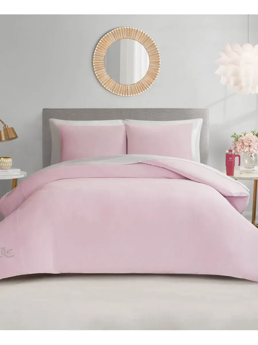Комплект постельного белья из 3 предметов, велюровый, размер King Juicy Couture — розовый