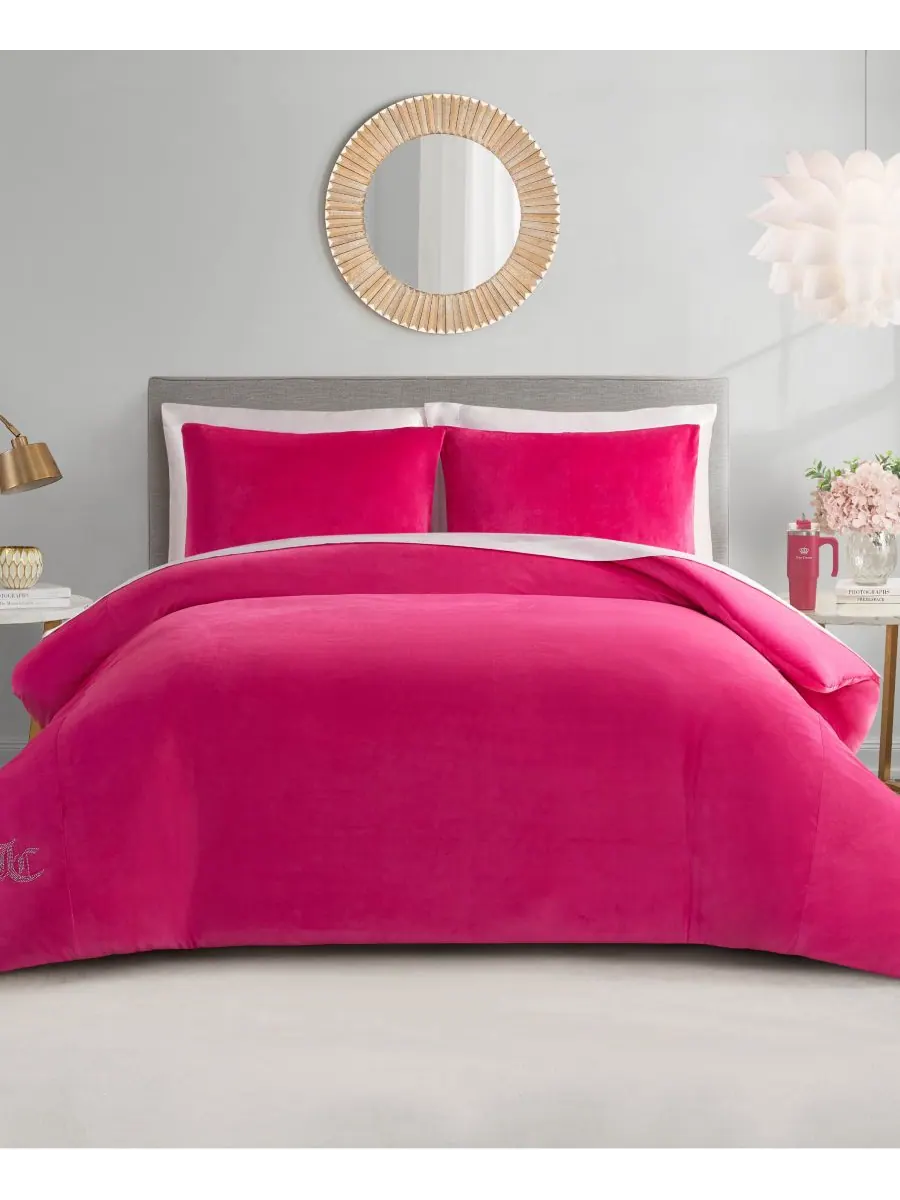 Комплект постельного белья из 3 предметов, велюровый, размер King Juicy Couture