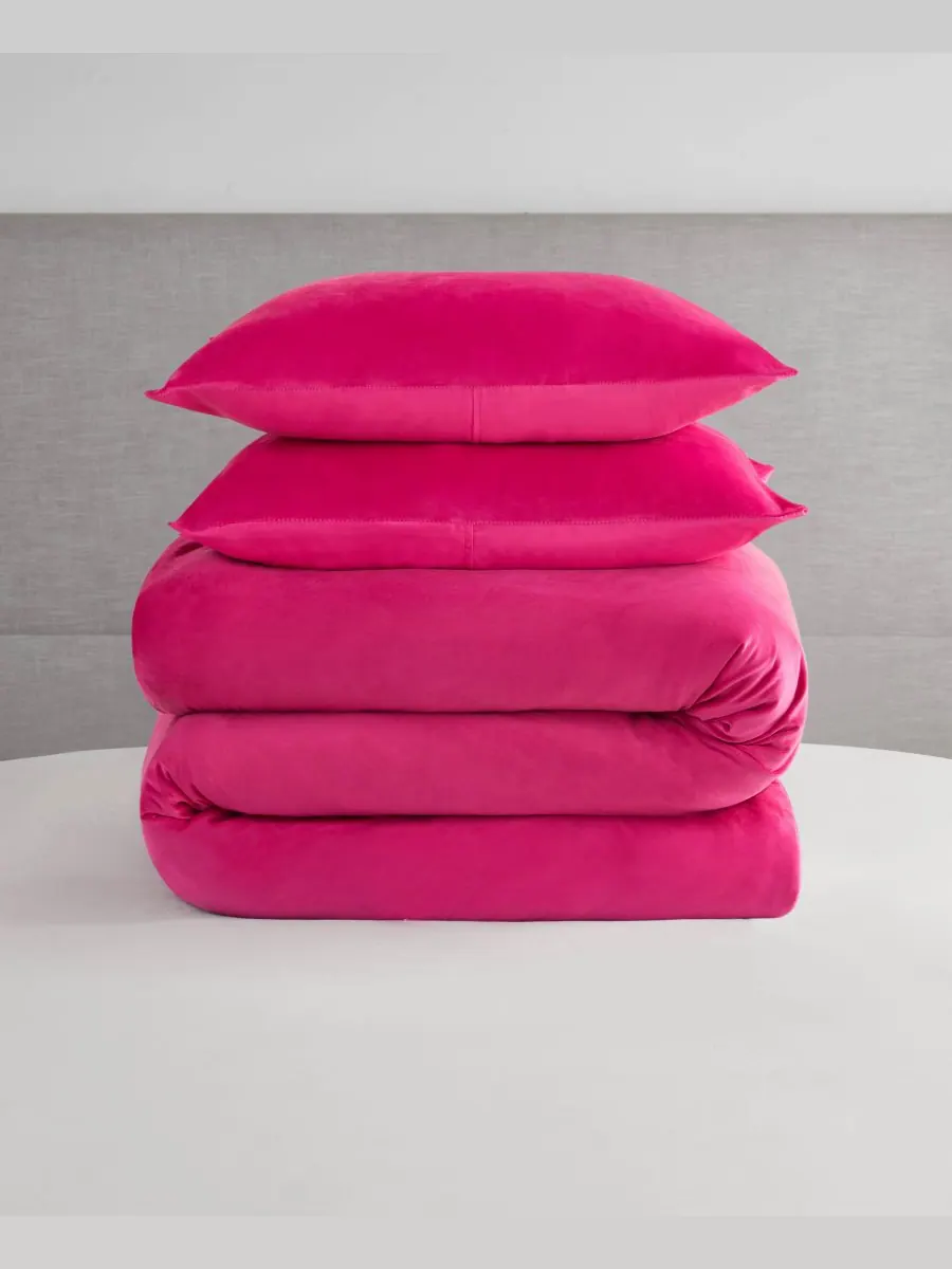 Комплект постельного белья из 3 предметов, велюровый, размер King Juicy Couture — изображение 5 из 5, розовый