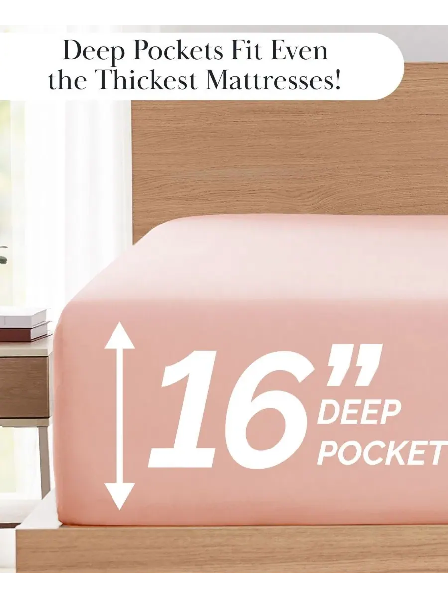 Комплект постельного белья King, микрофибра, без скольжения Southshore Fine Linens — изображение 5 из 5, персиковый