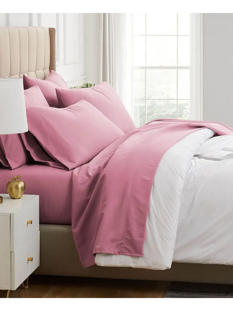 Комплект постельного белья из микрофибры 6 предметов, King Southshore Fine Linens — изображение 2 из 5, розовый