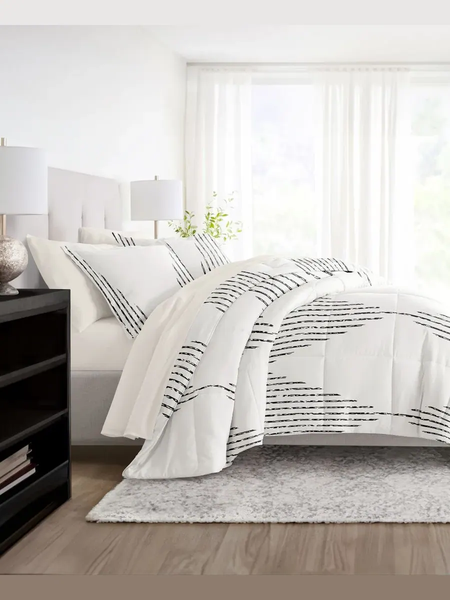 Комплект постельного белья с стеганым одеялом 5 предметов, Twin ienjoy Home — изображение 4 из 10, серый