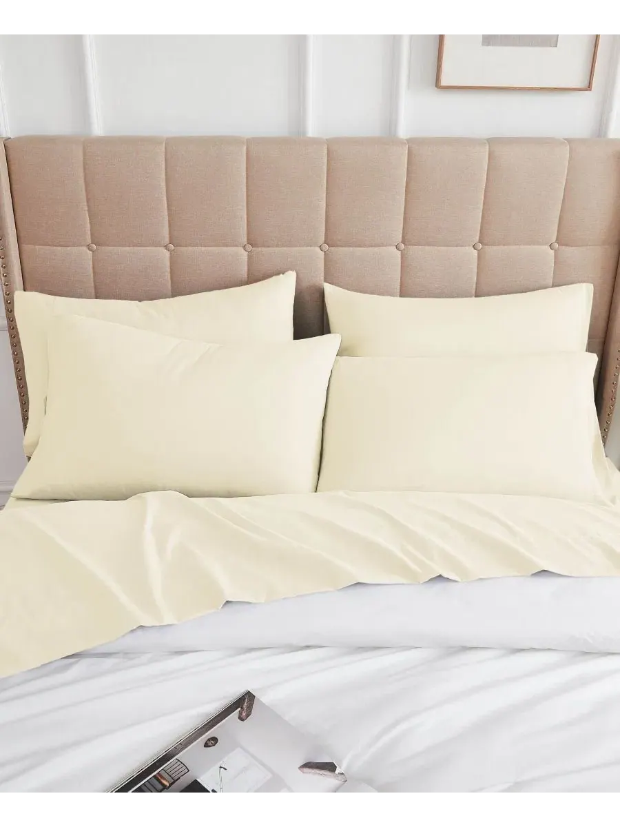 Комплект постельного белья из микрофибры, 4 предмета, Twin Southshore Fine Linens — изображение 3 из 4, бежевый