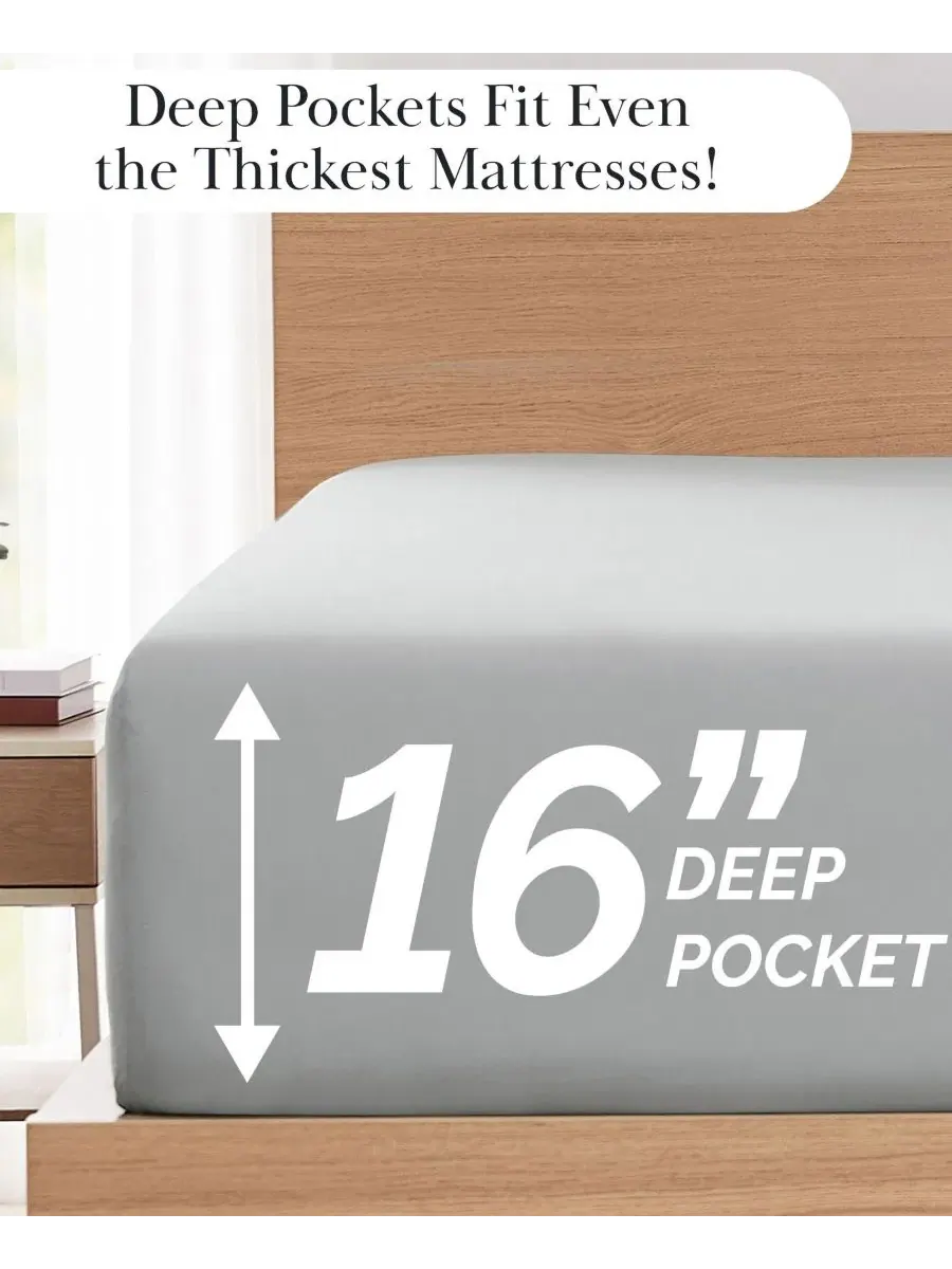 Комплект постельного белья из микрофибры, 4 предмета, Twin Southshore Fine Linens — изображение 5 из 5, светлый серый