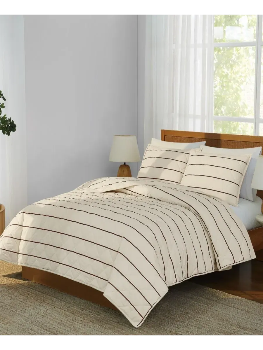 Комплект стеганого покрывала Hayward Stripe, 3 предмета, King Brooklyn Loom