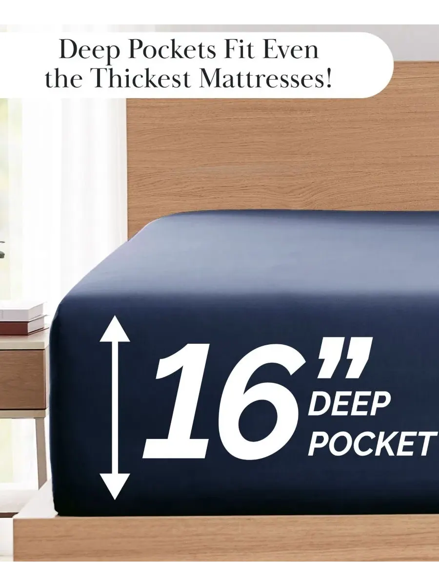 Комплект постельного белья из микрофибры, 6 предметов, No-Slip Ultra Soft Deep Pocket, California — изображение 5 из 5