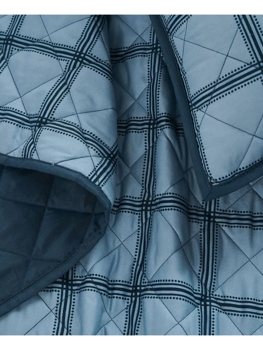 Комплект стеганого покрывала Luka Grid Plaid, 3 предмета, King Cannon — изображение 5 из 5, синий