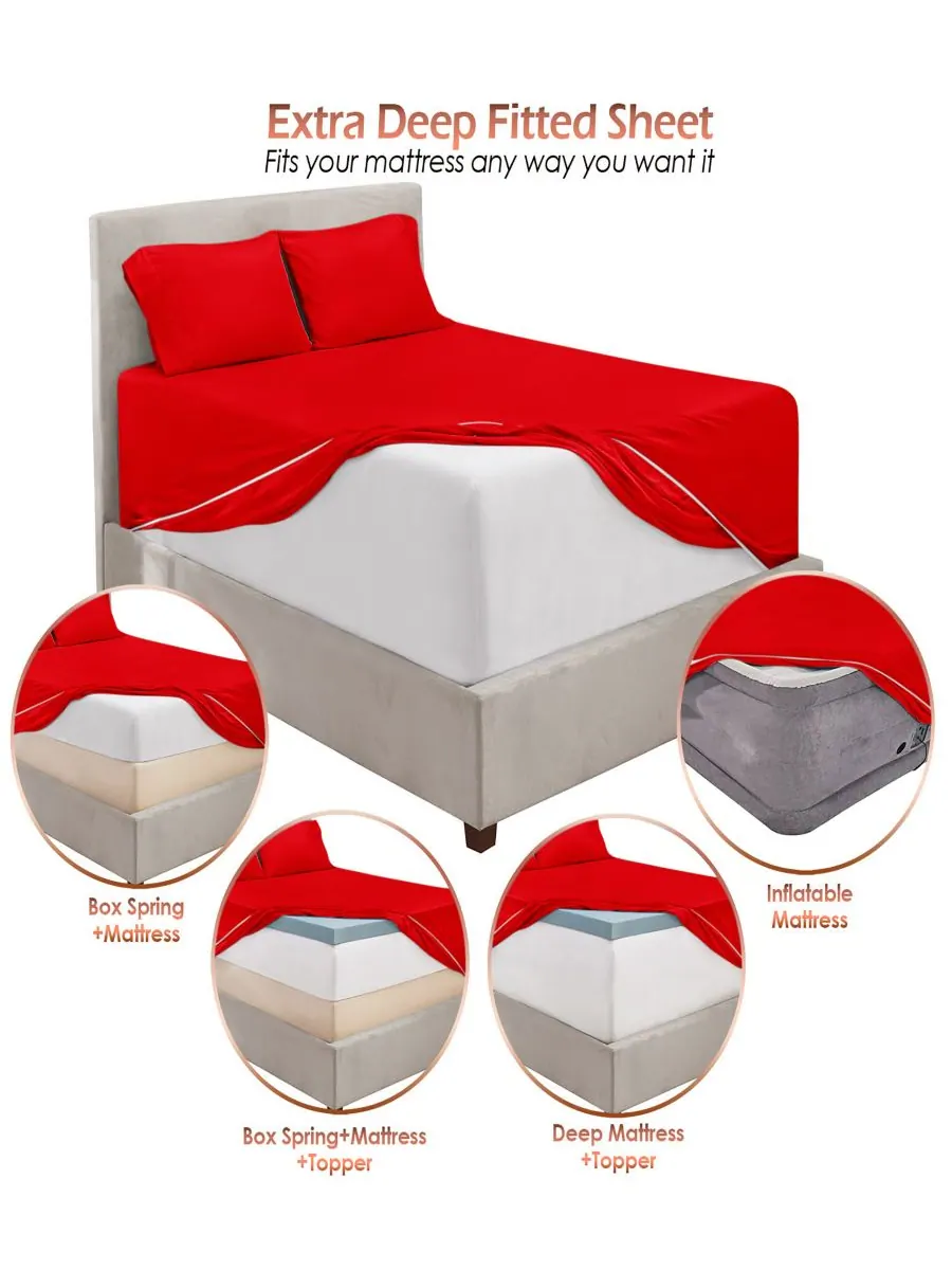Комплект постельного белья из микрофибры с очень глубокими карманами, 4 предмета, размер Twin Nestl — изображение 4 из 8