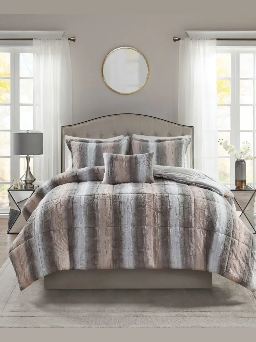 Комплект постельного белья Zuri из искусственного меха, 4 предмета, размер Full/Queen Madison Park