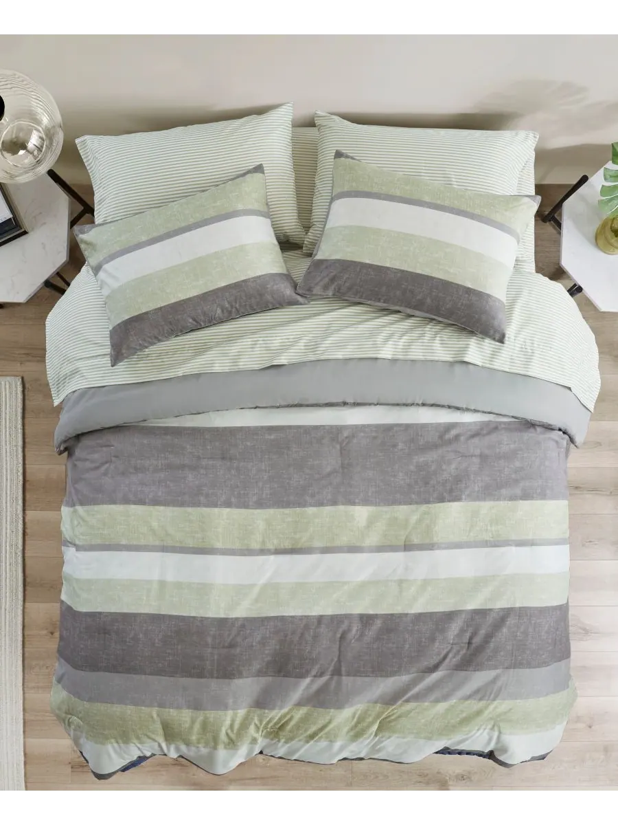 Комплект постельного белья Jaxon Wide Stripe из 7 предметов, размер Full Madison Park Essentials — изображение 3 из 9