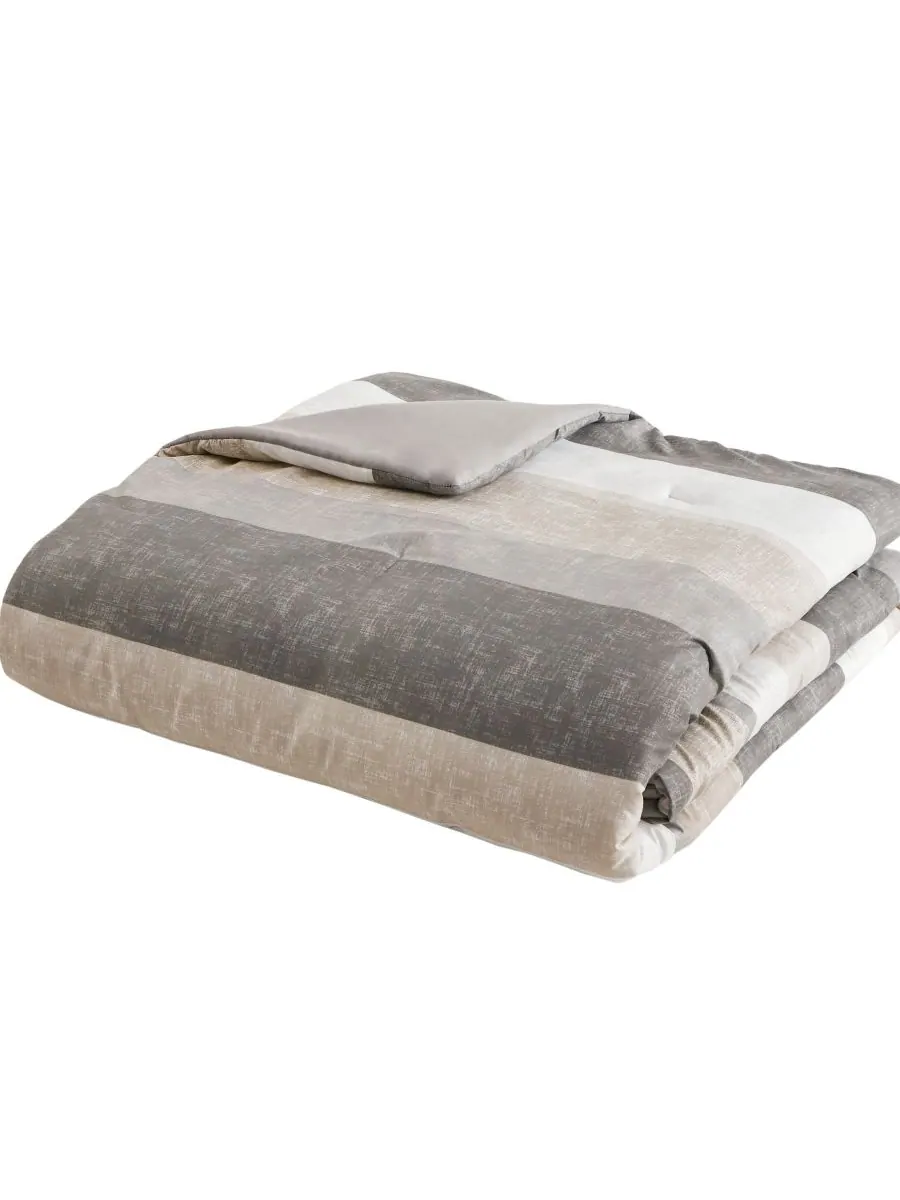 Комплект постельного белья Jaxon Wide Stripe из 7 предметов, размер Full Madison Park Essentials — изображение 5 из 10, серый