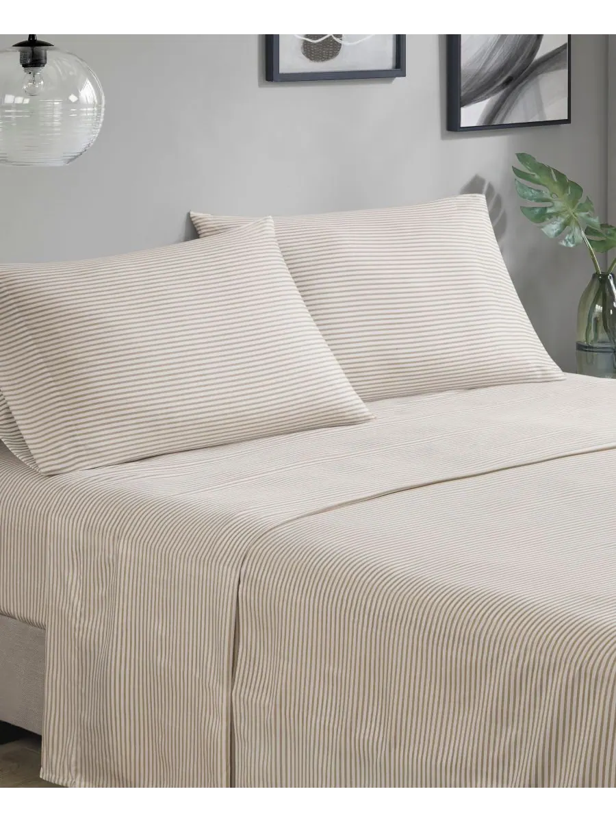 Комплект постельного белья Jaxon Wide Stripe из 7 предметов, размер Full Madison Park Essentials — изображение 7 из 10, серый