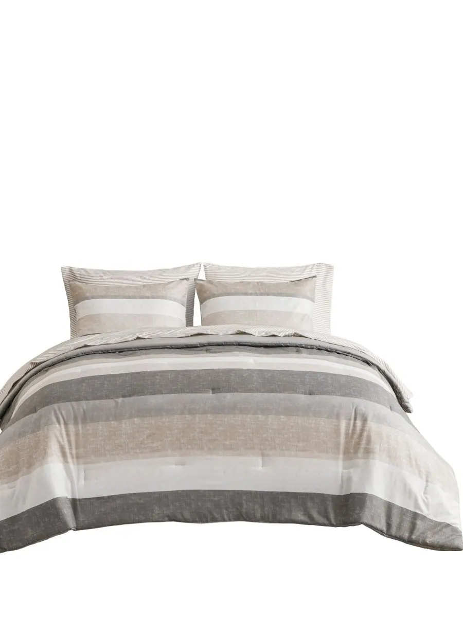 Комплект постельного белья Jaxon Wide Stripe из 7 предметов, размер Full Madison Park Essentials — изображение 10 из 10