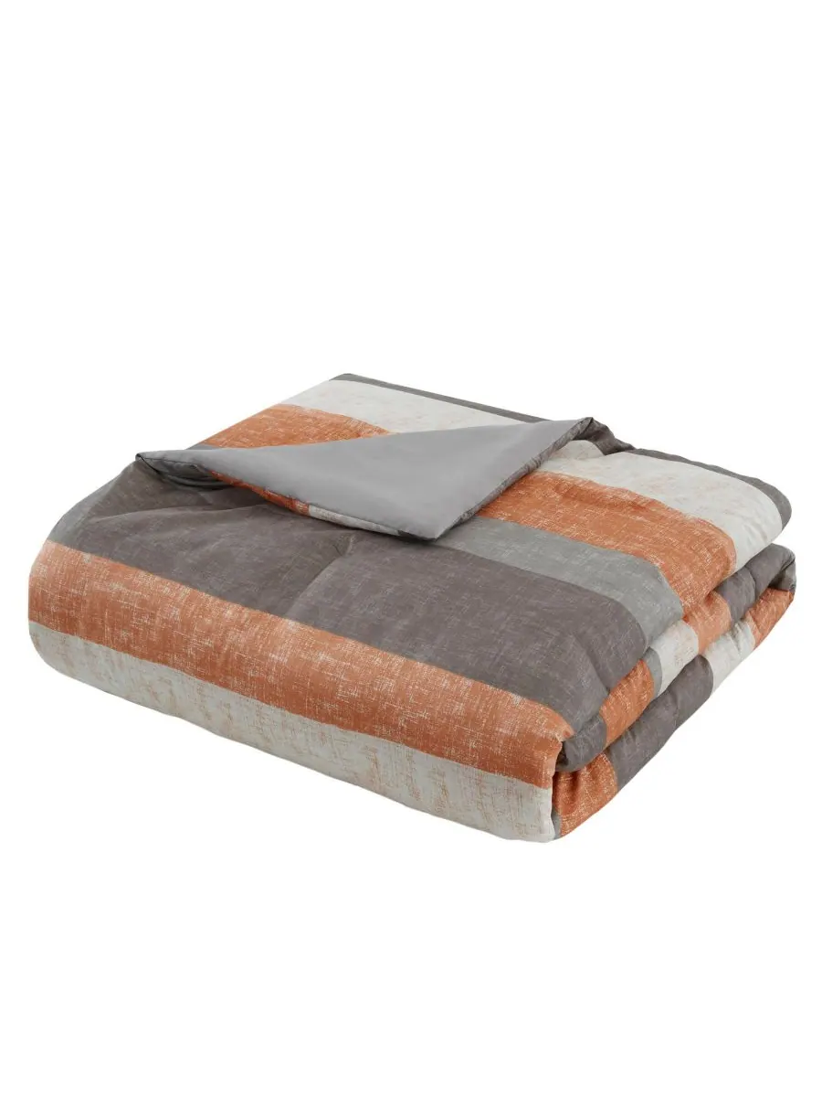Комплект постельного белья Jaxon Wide Stripe из 7 предметов, размер Queen Madison Park Essentials — изображение 4 из 9, серый