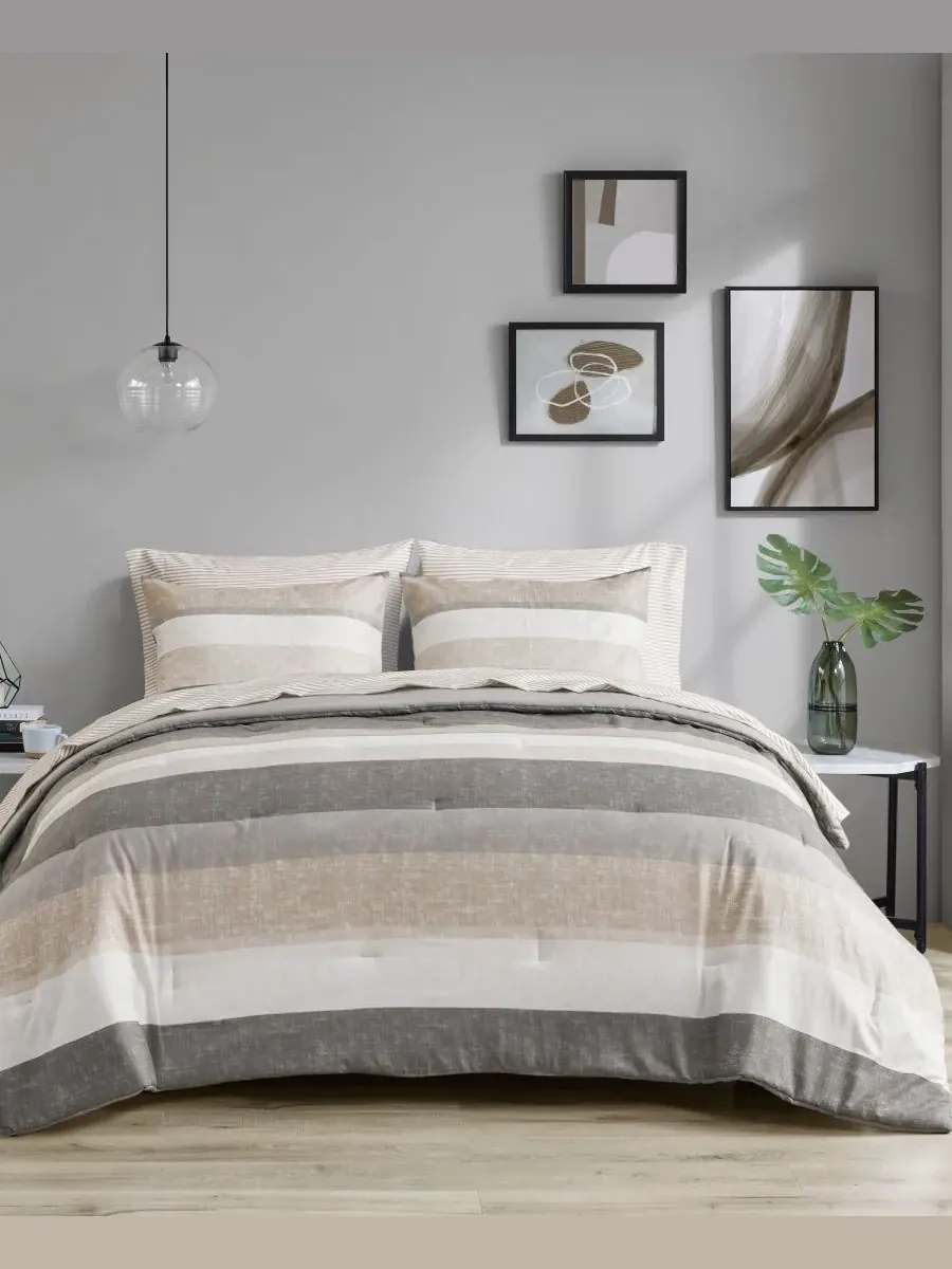Комплект постельного белья Jaxon Wide Stripe из 7 предметов, размер Queen Madison Park Essentials