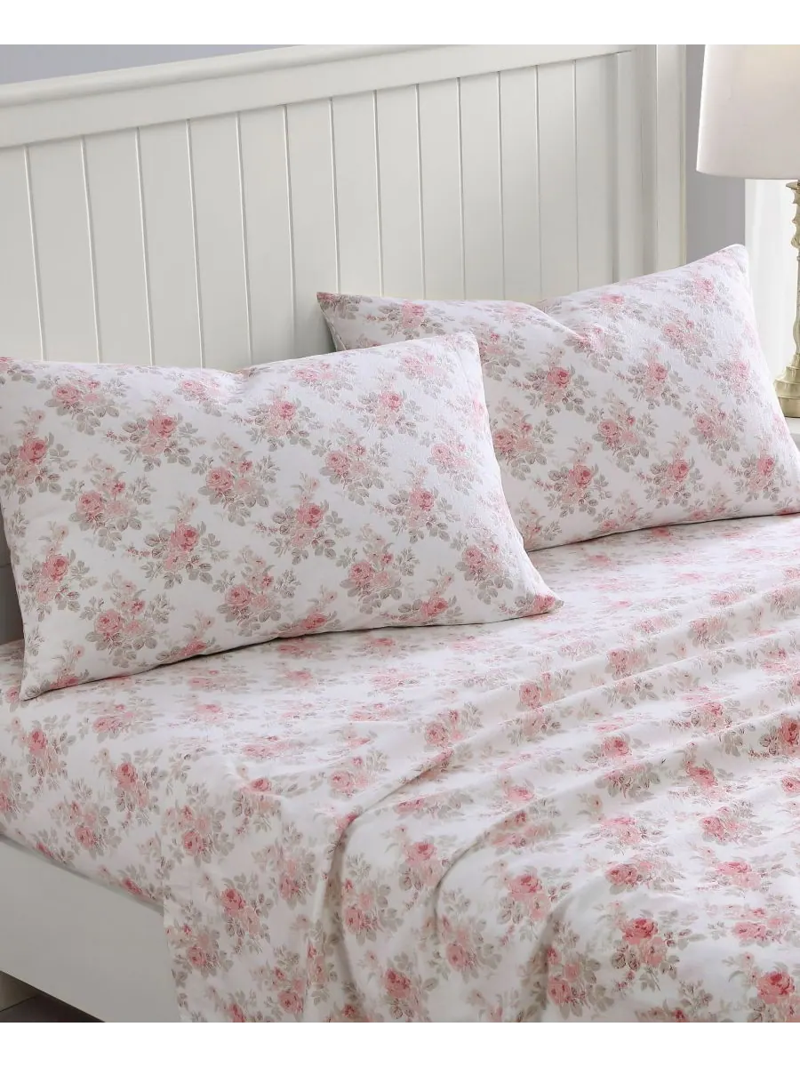Комплект постельного белья из хлопковой фланели, 4 предмета, размер King Laura Ashley, цвет lisalee — изображение 2 из 3