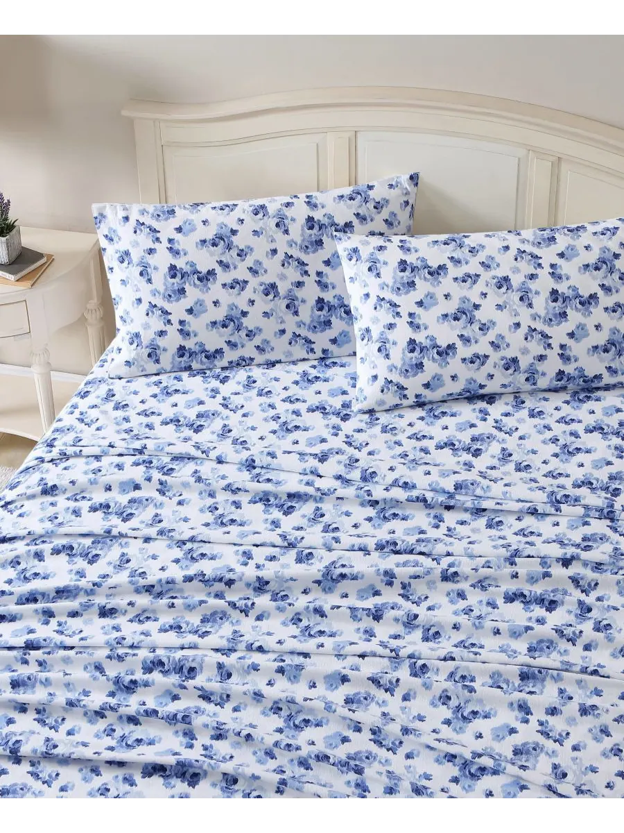 Комплект постельного белья из хлопковой фланели, 4 предмета, размер King Laura Ashley, цвет emeilia — изображение 3 из 6