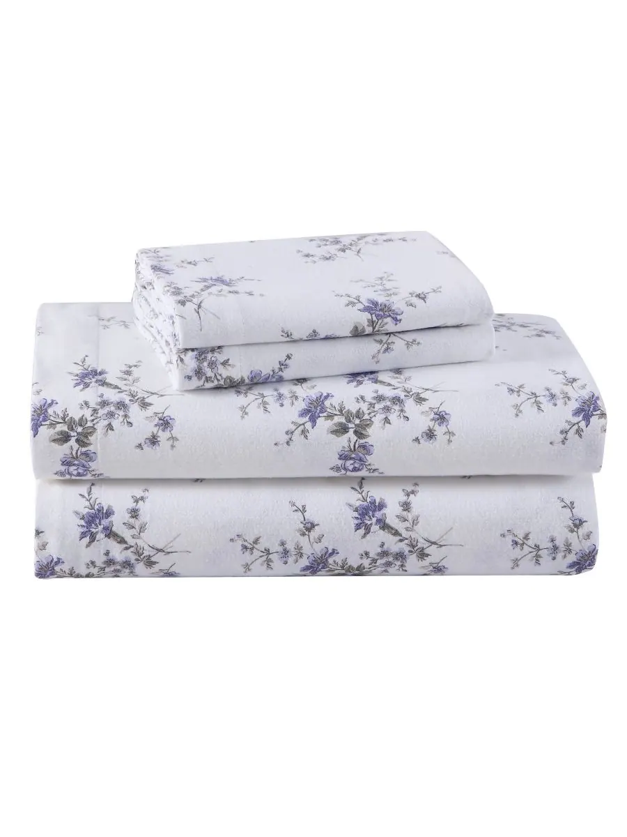 Комплект постельного белья из хлопковой фланели, 4 предмета, размер King Laura Ashley, цвет jessika