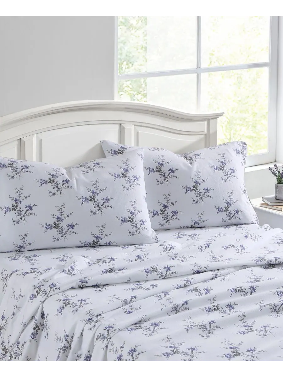 Комплект постельного белья из хлопковой фланели, 4 предмета, размер King Laura Ashley, цвет jessika — изображение 2 из 5