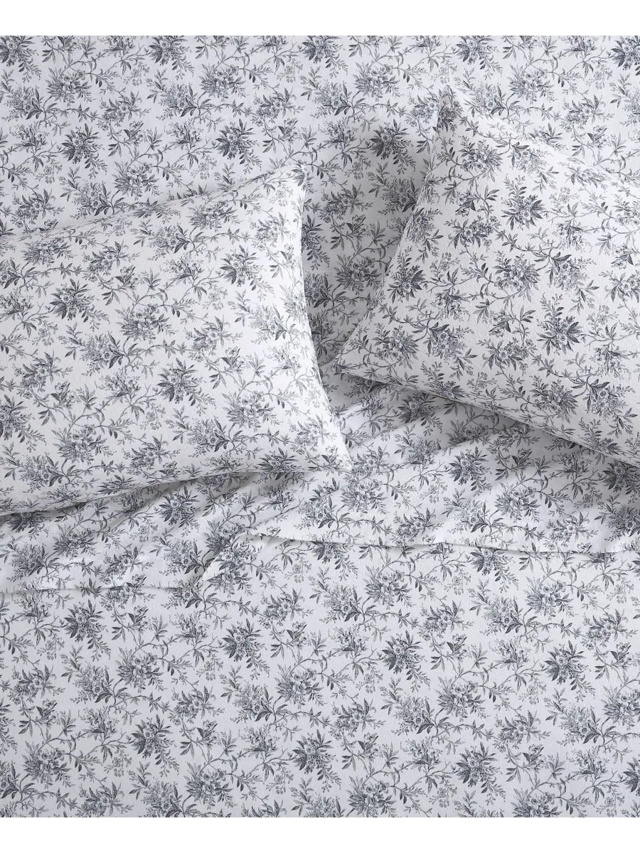 Комплект постельного белья из хлопковой фланели, 4 предмета, размер King Laura Ashley, цвет faye — изображение 3 из 5