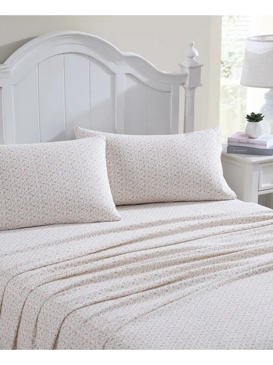 Комплект постельного белья из хлопковой фланели, 4 предмета, размер King Laura Ashley, цвет evie — изображение 2 из 5
