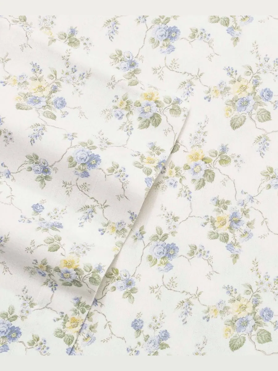 Комплект постельного белья из хлопковой фланели, 4 предмета, размер King Laura Ashley — изображение 2 из 2, синий
